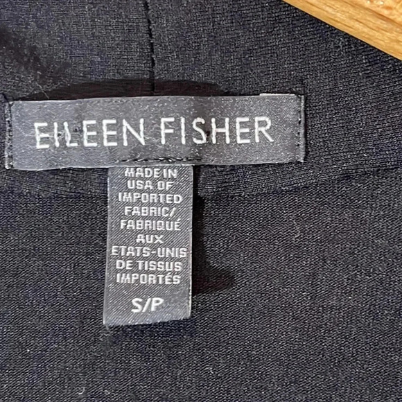 EILEEN FISHER Lightweight Viscose Jersey Black Sleeveless Cardigan Women’s Small - Picture 6 of 7
